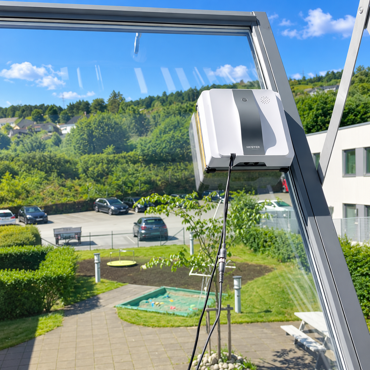 Professional Window cleaning robot HESTER M3 PRO Extra Clean with AI navigation & Corner Cleaning for Windows, Mirrors & Tiles - Hester